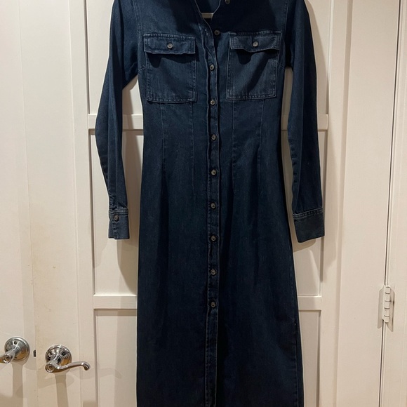 NWT Zara Button Down Denim Dress XS - Picture 7 of 16